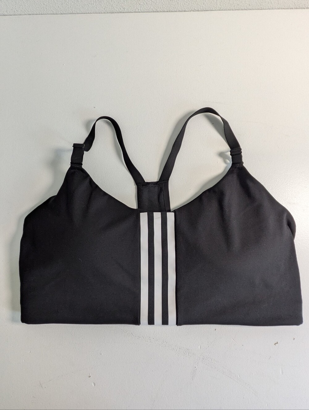 ADIDAS Women Aeroimpact Support Training Sport Bra Black White Stripes Size M - Picture 2 of 9